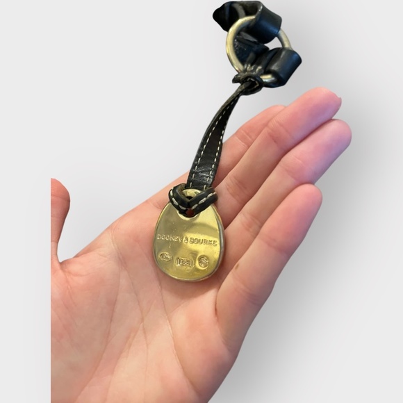 Authentic Dooney & Bourke Black DB Monogram Shoulder Bag w Duck Charm Vintage - Picture 8 of 16